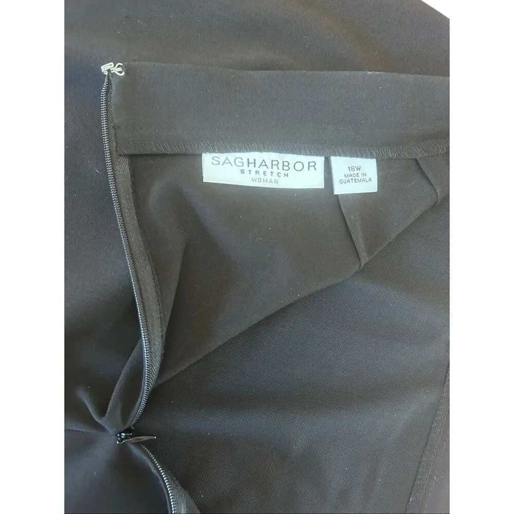 Sag Harbor Stretch Woman Black Pencil Skirt 18W Plus Size Career Work Style